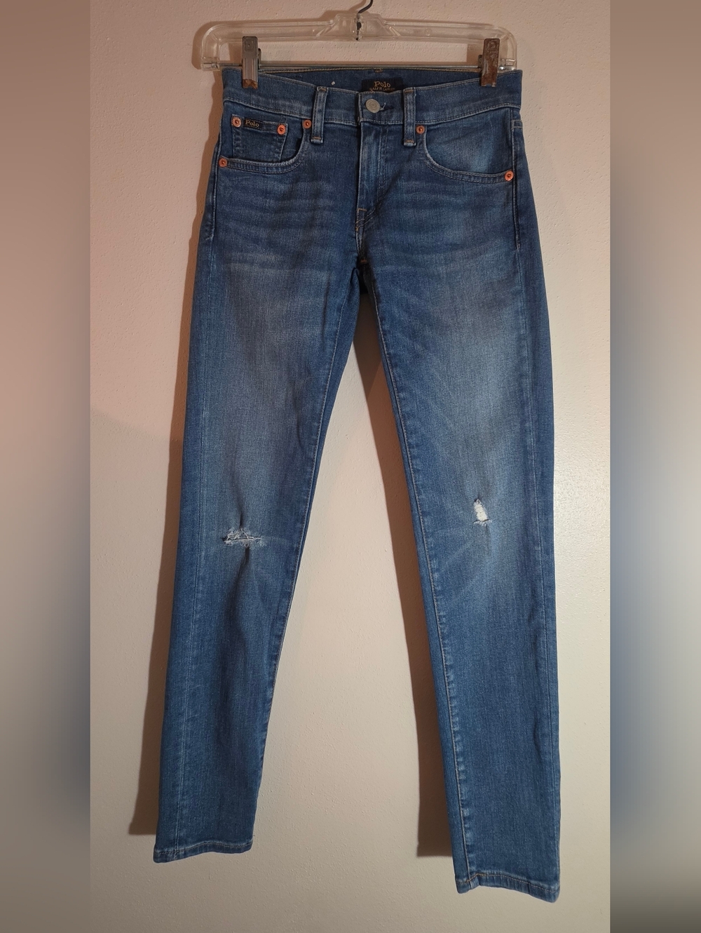 Polo by Ralph Lauren Women’s Blue Distressed Skinny Jeans